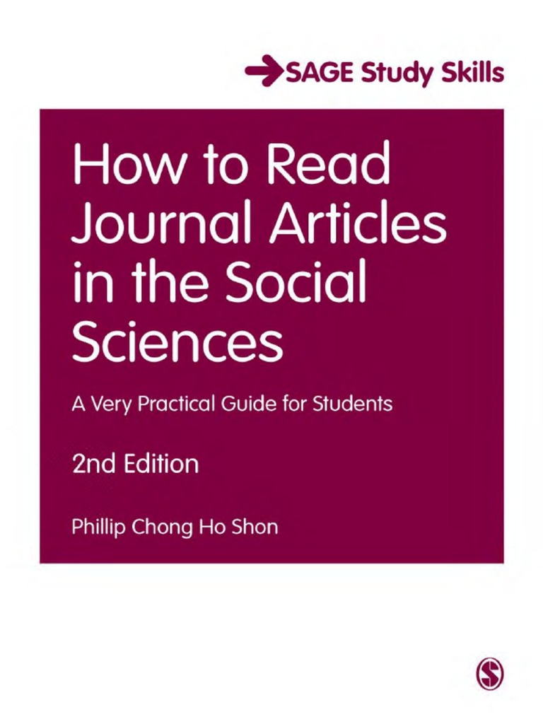How To Read Journal Articles In The Social Sciences