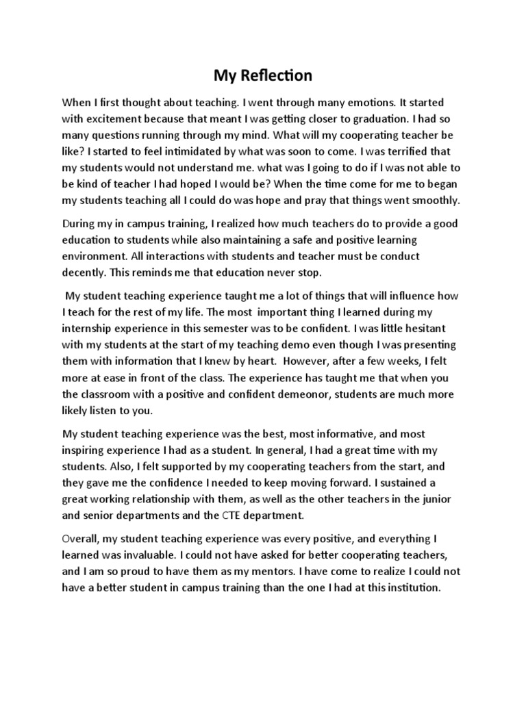 My Reflection | PDF