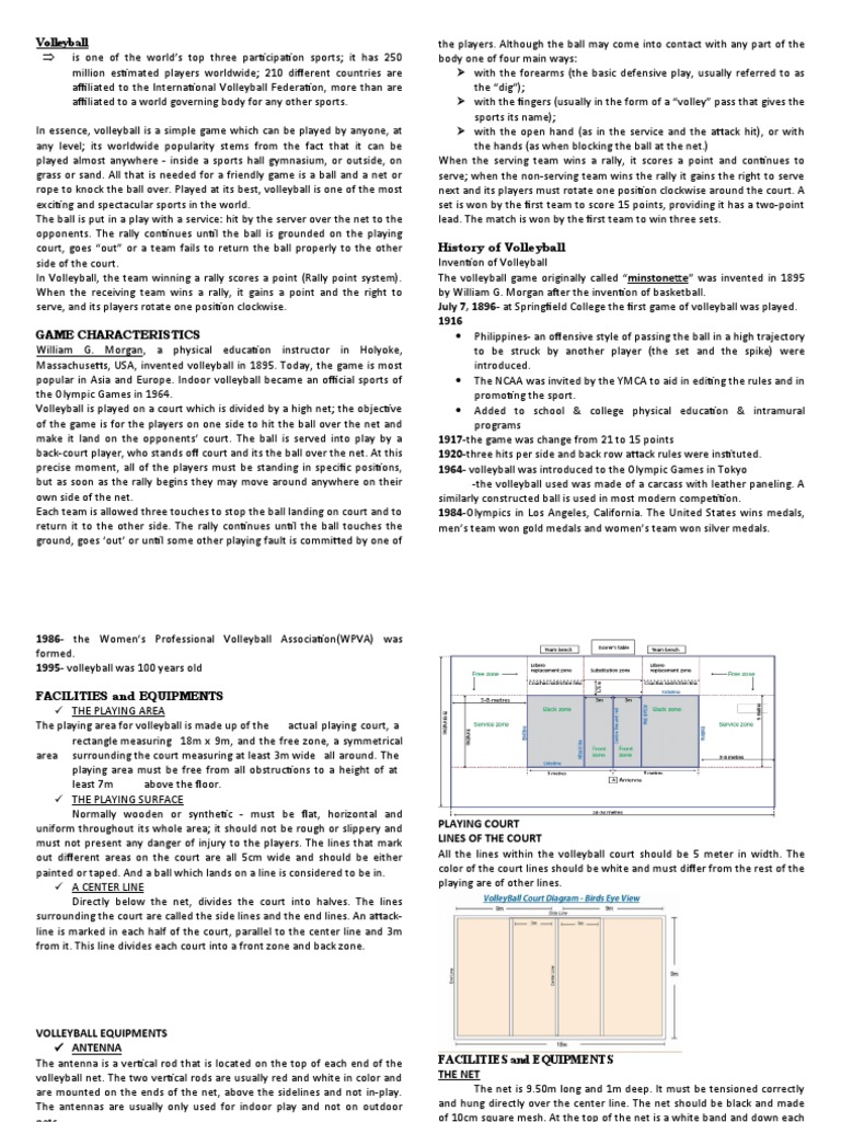 Volleyball Overview and Essentials | PDF | Volleyball | Sports