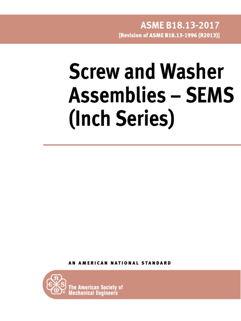 Asme B18.13-2017 | PDF | Screw | Committee