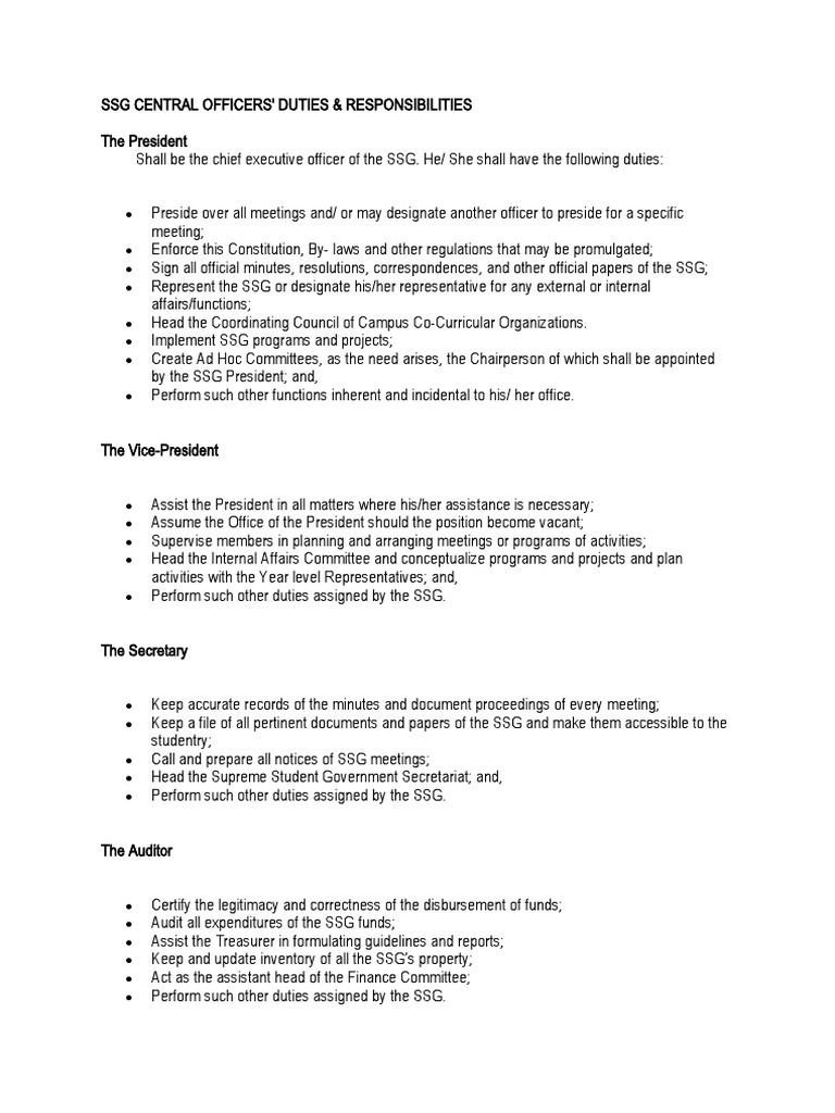 Auditor Role in SSG Responsibilities | PDF | Staff Sergeant | Justice