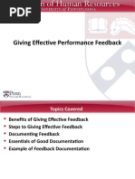 Giving Effective Performance Feedback