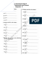 Worksheet On Exponents and Powers For Cbse Class 8 Maths