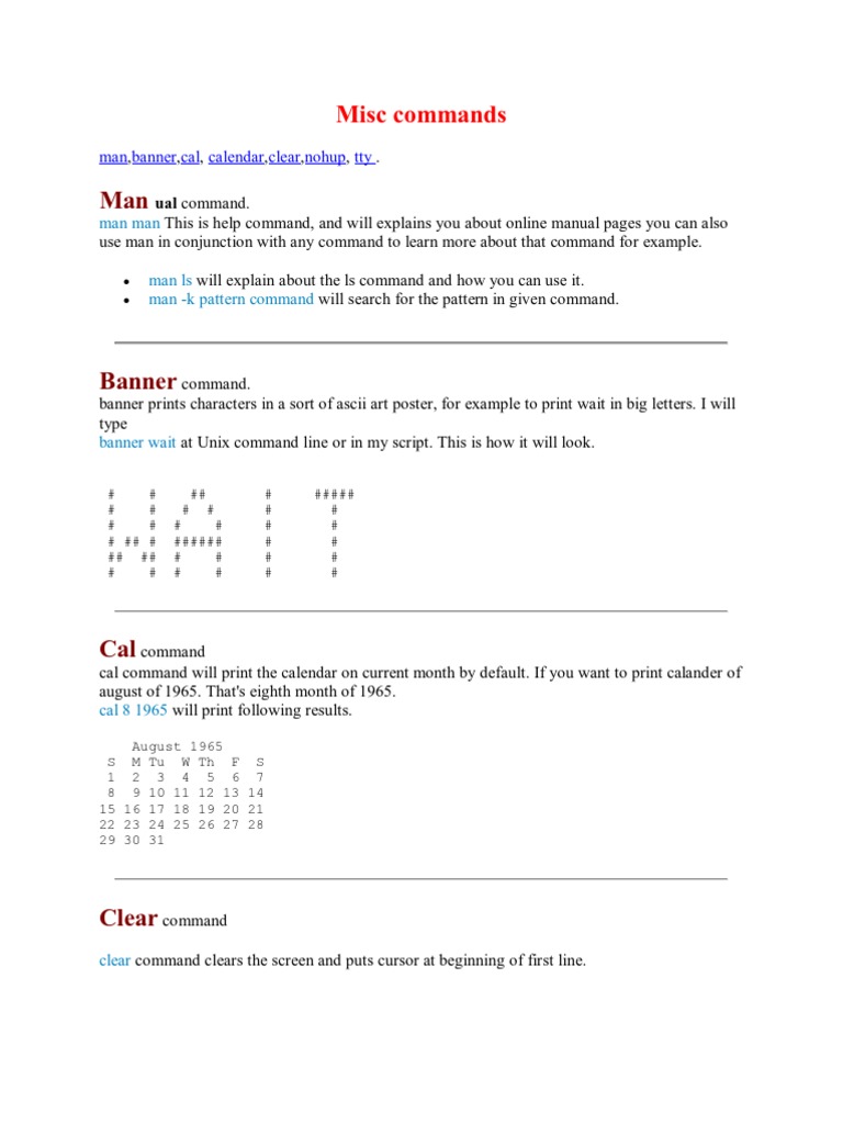 Unix Commands Command Line Interface File Transfer Protocol
