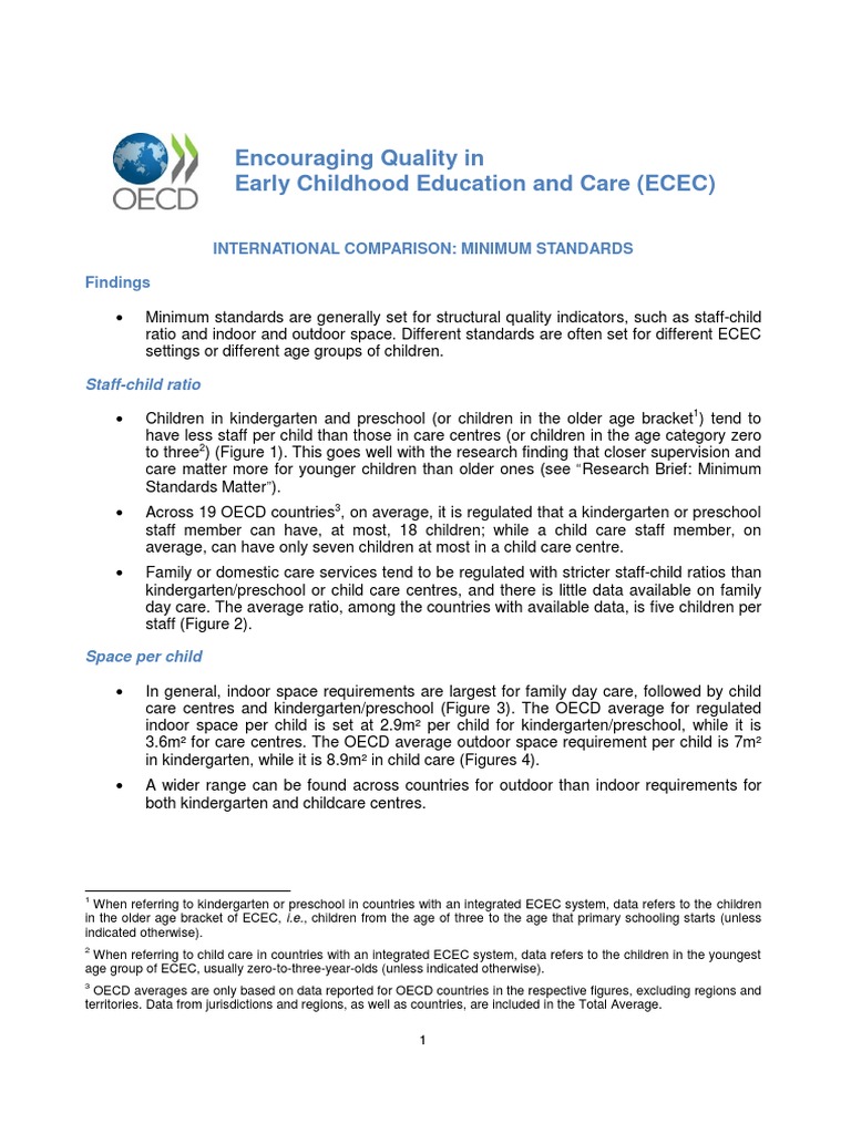 INTERNATIONAL COMPARISON MINIMUM STANDARDS Child Care Download Free