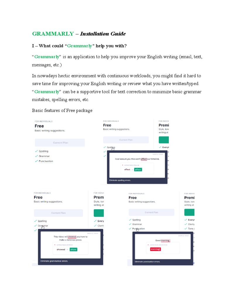 GRAMMARLY Installation Guide PDF