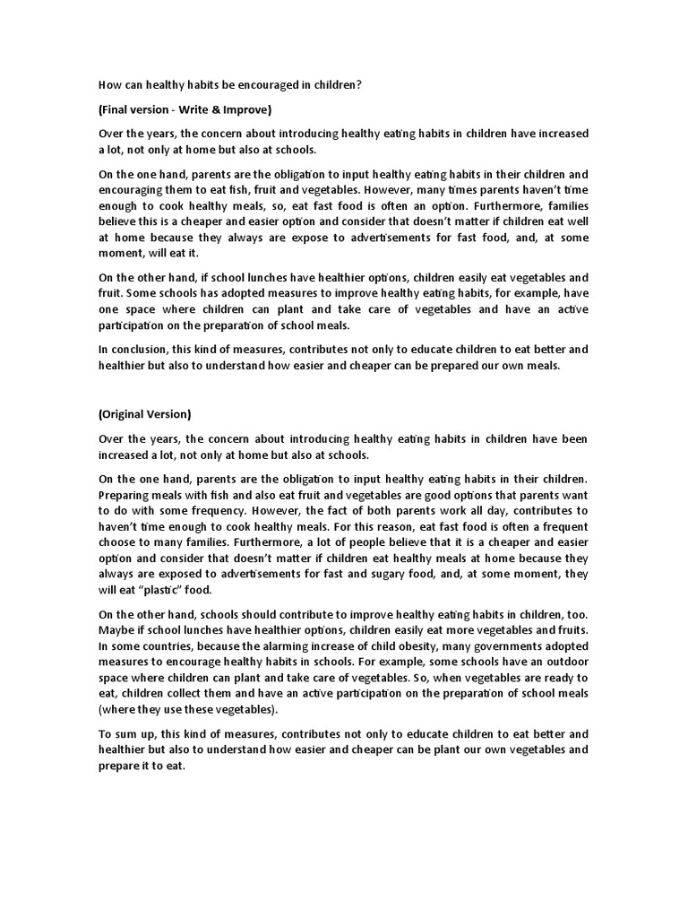 Healthy Habits Pdf School Meal Healthy Diet
