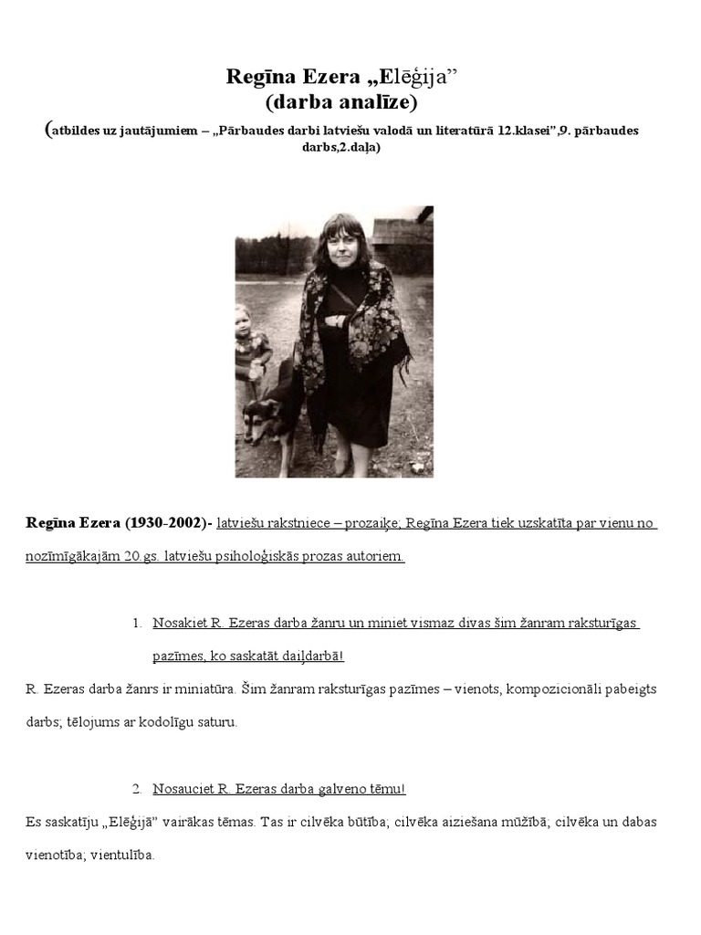 Regīna Ezera Elēģija
