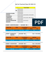 Revised Time Table For Final Practical Class XII 2022