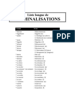 Liste Des Nominalisations