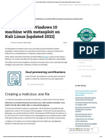 How To Attack Windows 10 Machine With Metasploit On Kali Linux (Updated 2021) - Infosec Resources