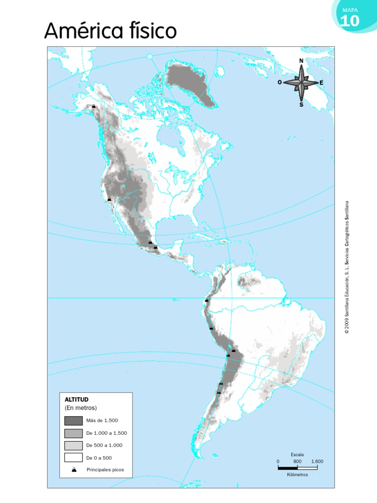 Mapas Mudo físico América | PDF