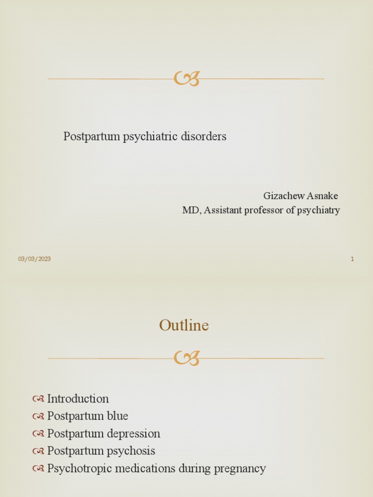 Postpartum Psychiatric Disorders Pdf Major Depressive Disorder