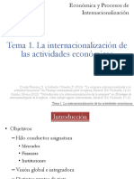 Tema 1. La Internacionalización de Las Actividades Económicas
