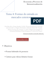 Tema 4. Formas de Entrada en Mercados Exteriores