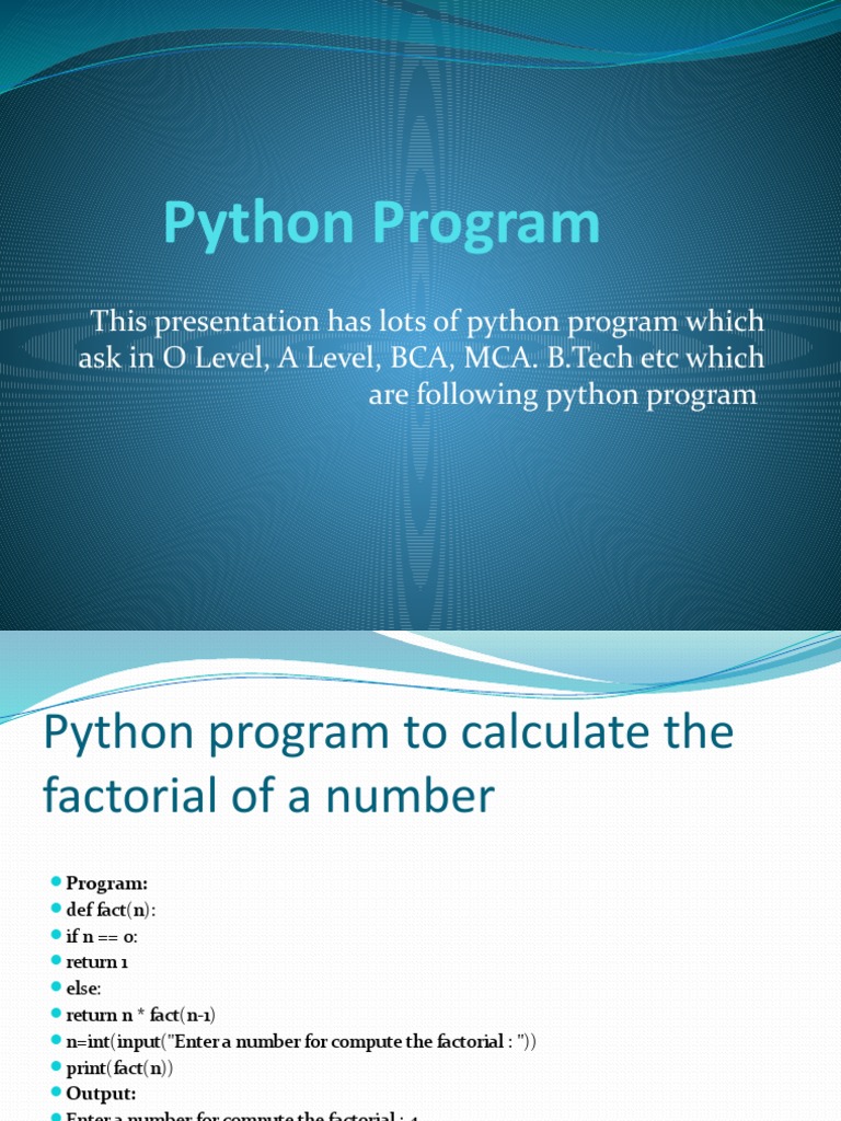 Python Program | PDF | Numbers | Mathematical Concepts