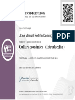 Certificado de Estudios de Cultura Económica Completado