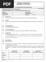 SOP For Microbiological Good Laboratory Practices