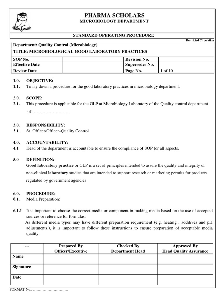 Microbiological Good Laboratory Practices | PDF | Technology & Engineering