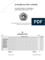 Daftar Hadir Santri Tahfidz Ustadz Hafidz