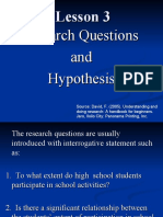 Lesson 3 Hypothesis