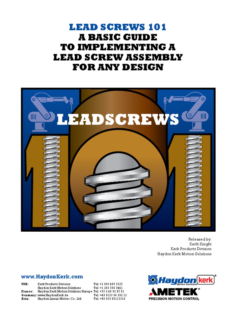 Lead Screws 101 PDF Force Speed