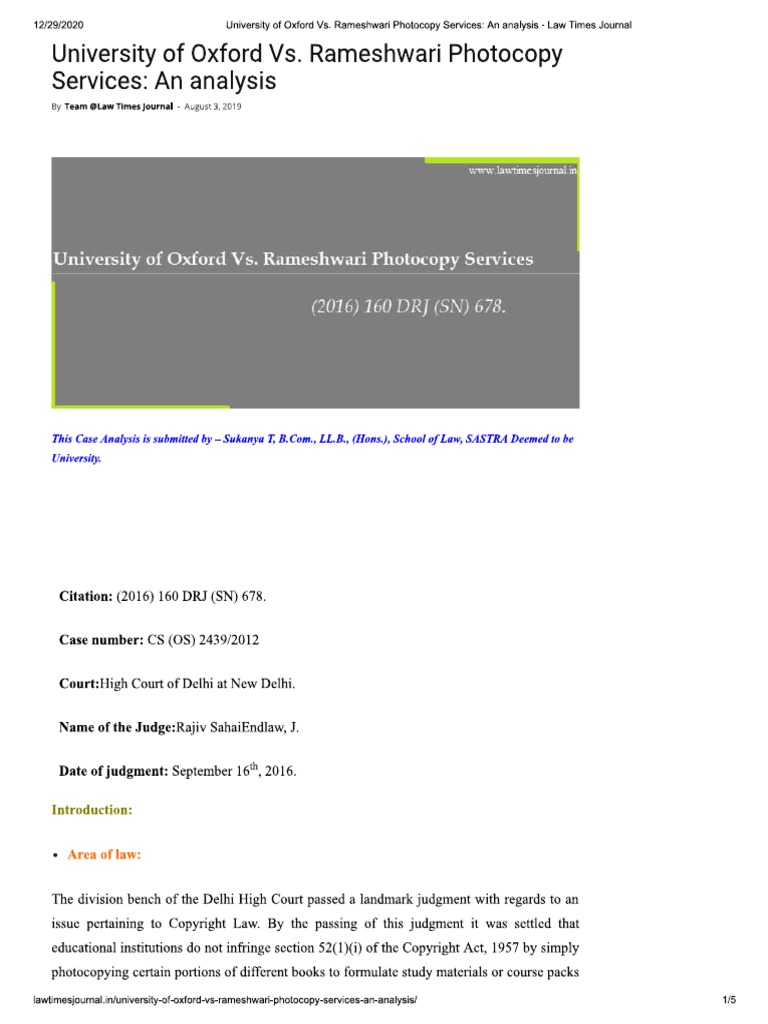 DU Photocopy Case | PDF