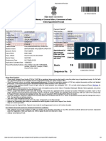 Appointment Receipt for Passport Application