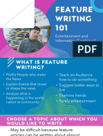 Feature Writing 101 (Basic)