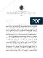 Carta de Agradecimento