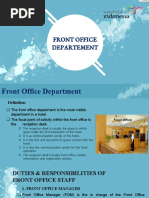 Front Office Department