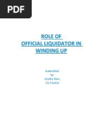 Role of Official Liquidator in Winding Up: Submitted by Arathy Nair, CS Finalist