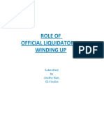 Role of Official Liquidator in Winding Up: Submitted by Arathy Nair, CS Finalist