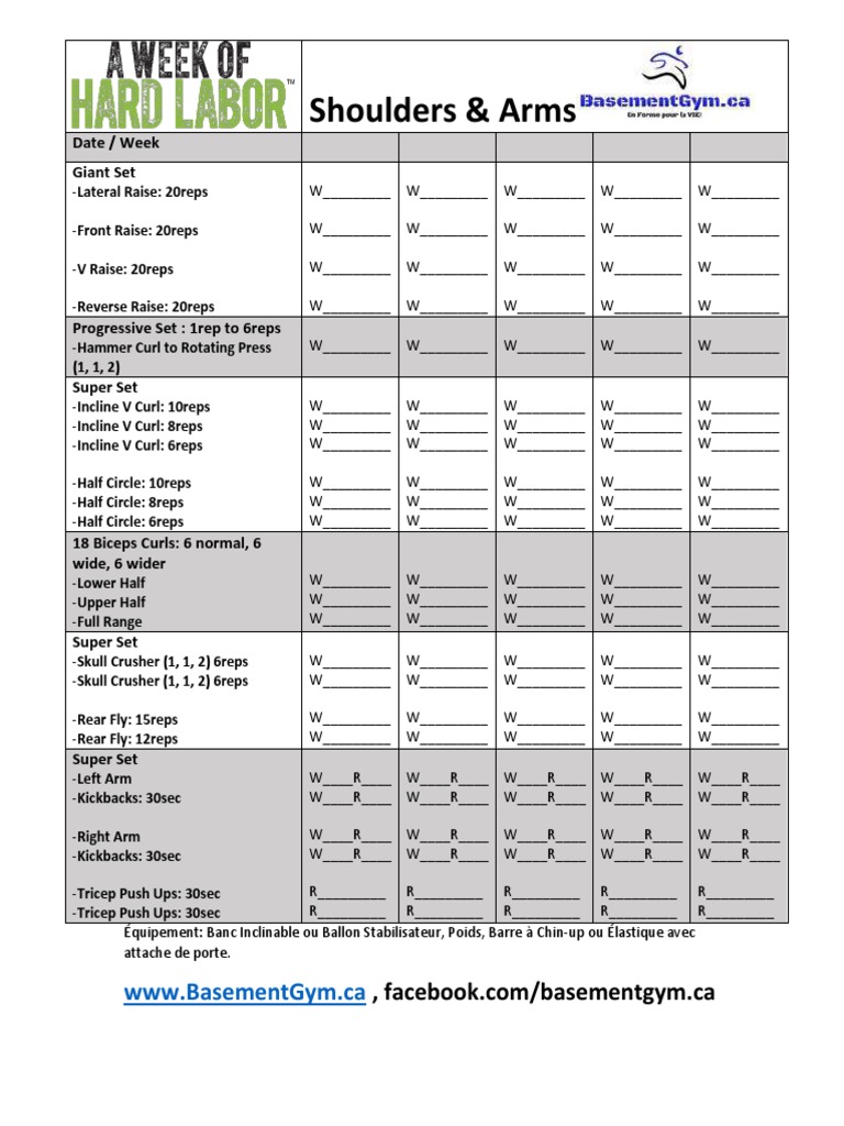A Week of Hard Labor Day 4 Shoulders and Arms | PDF | Limbs (Anatomy ...