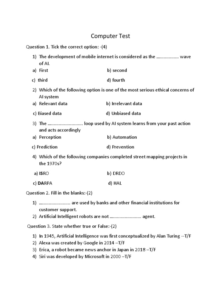 Computer Assessment | PDF