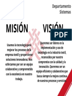 Misión Visión: Departamento Sistemas