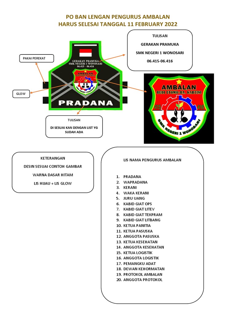 Desain Ban Lengan Pengurus Ambalan | PDF