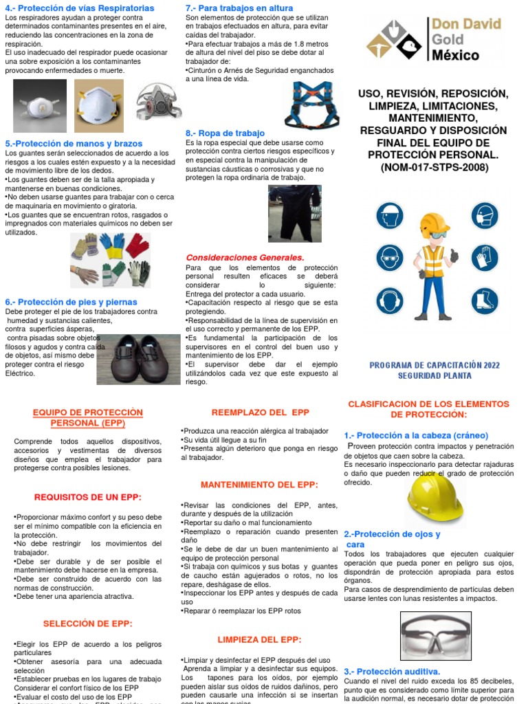 Nom-017 STPS 2008 Epp | PDF | Guante | Escuchando