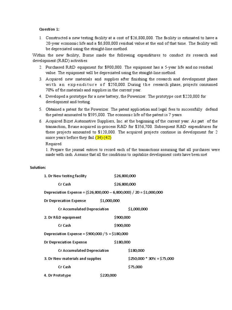 IAS 38 - Solution | Download Free PDF | Depreciation | Expense