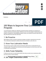 100 Ways To Improve Your Lubrication Program