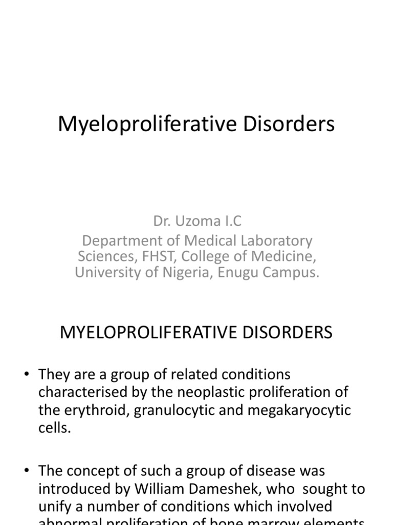 Myeloproliferative Disorders | PDF | Hematology | Anatomy
