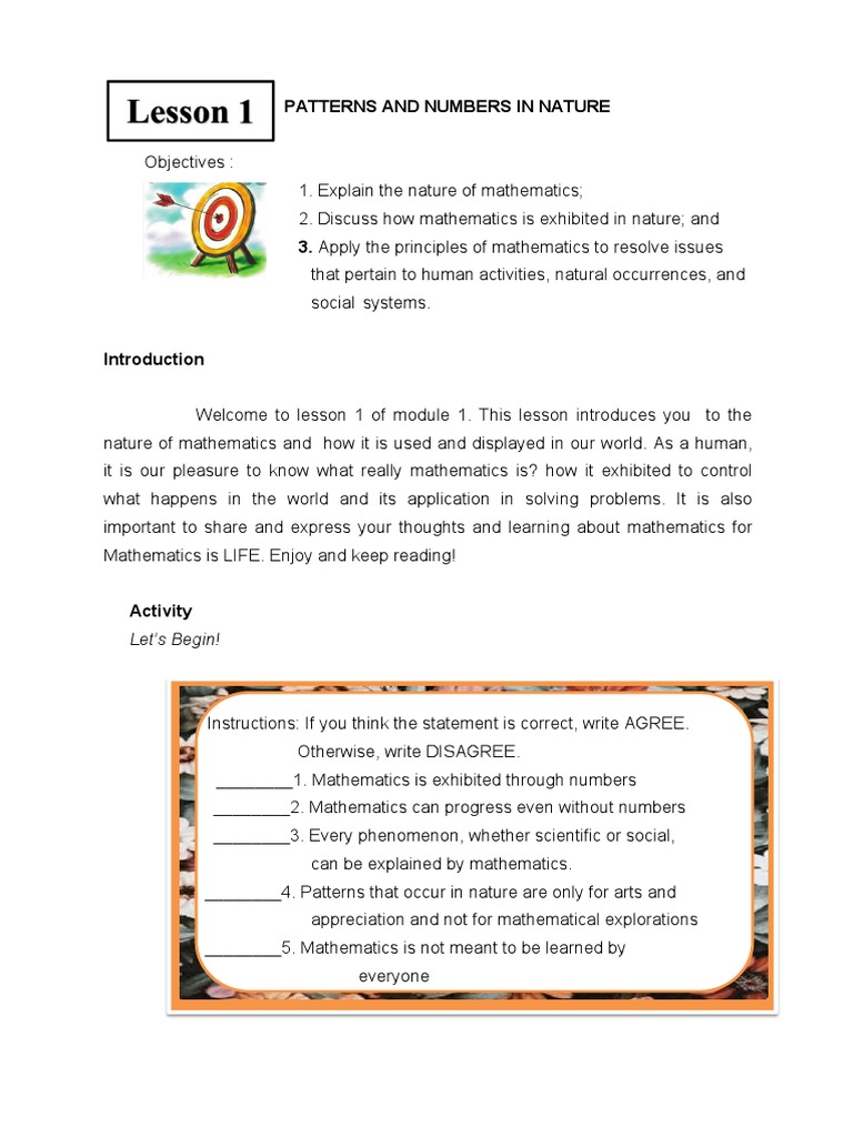 Handout 6a Grade 7 Module 1 Math