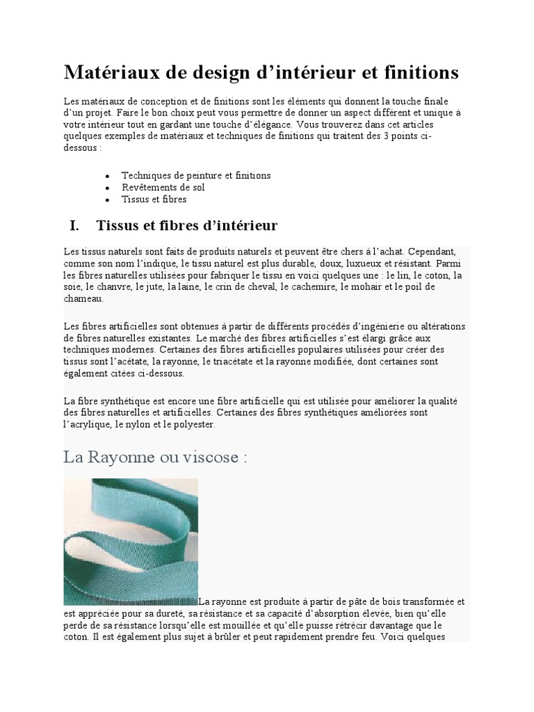 Matériaux et Finitions d'Intérieur | PDF | Bois (matériau de ...