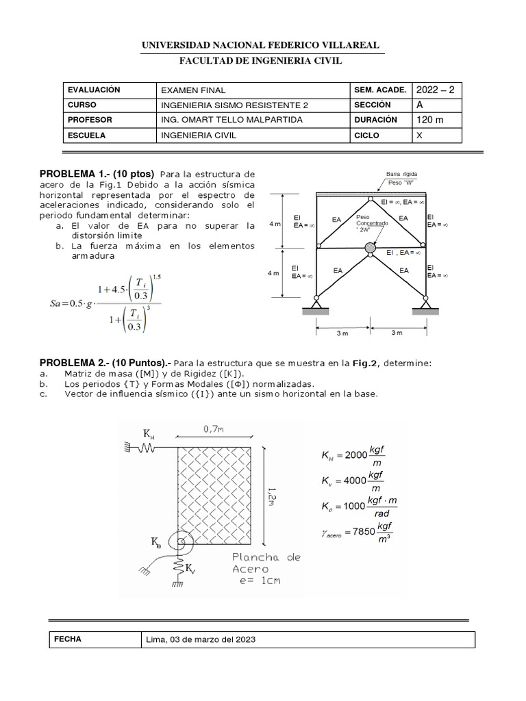 Evaluación de Ingeniería Sismorresistente | PDF
