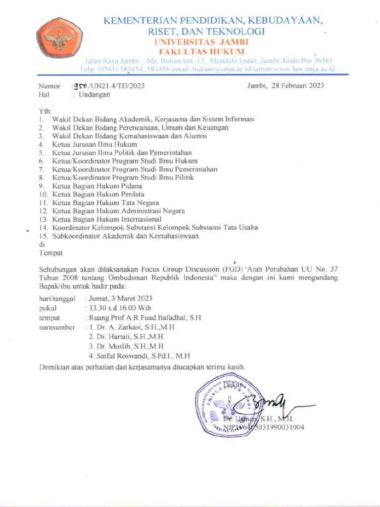COntoh UNDANGAN FGD | PDF