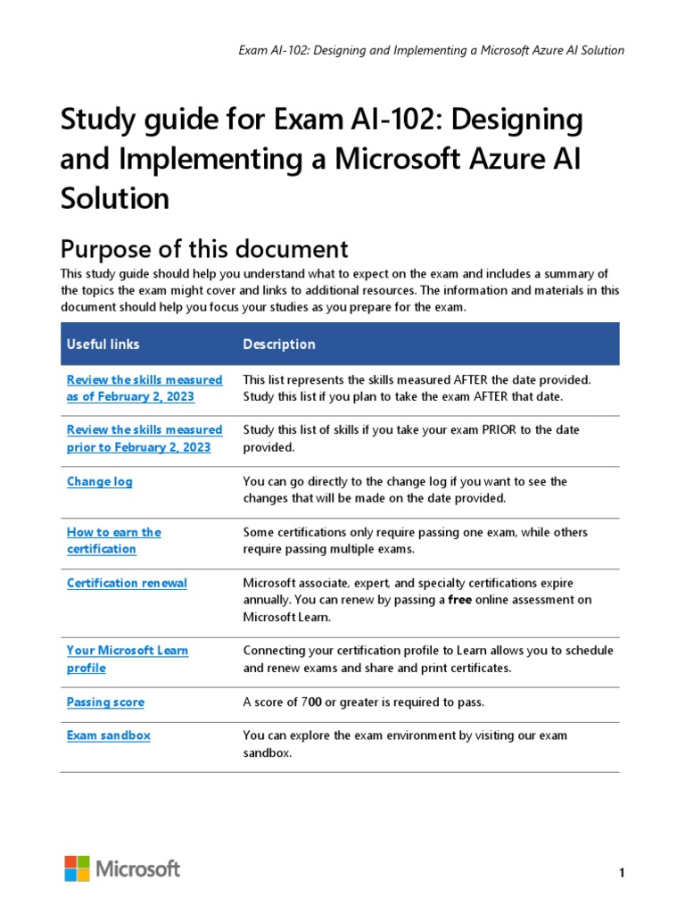 Exam Ai 102 Designing and Implementing A Microsoft Azure Ai Solution ...