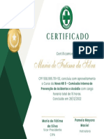 Certificado conclusão curso NR5 CIPA 16h