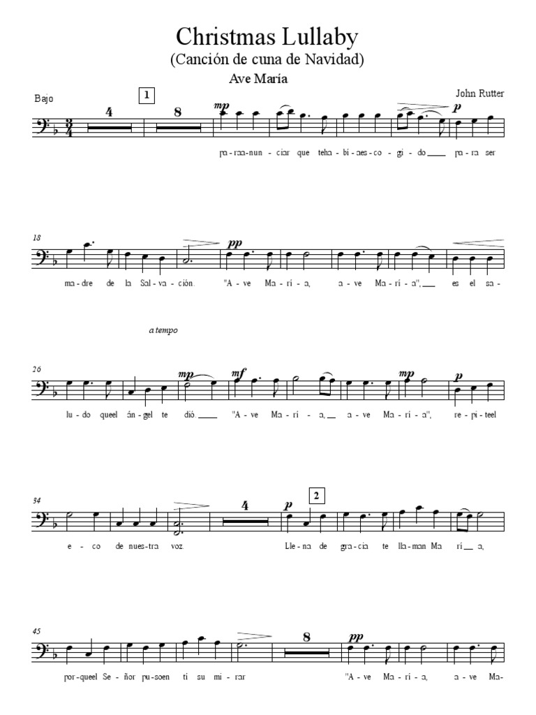 04) Rutter Christmas Lullaby Bajo PDF