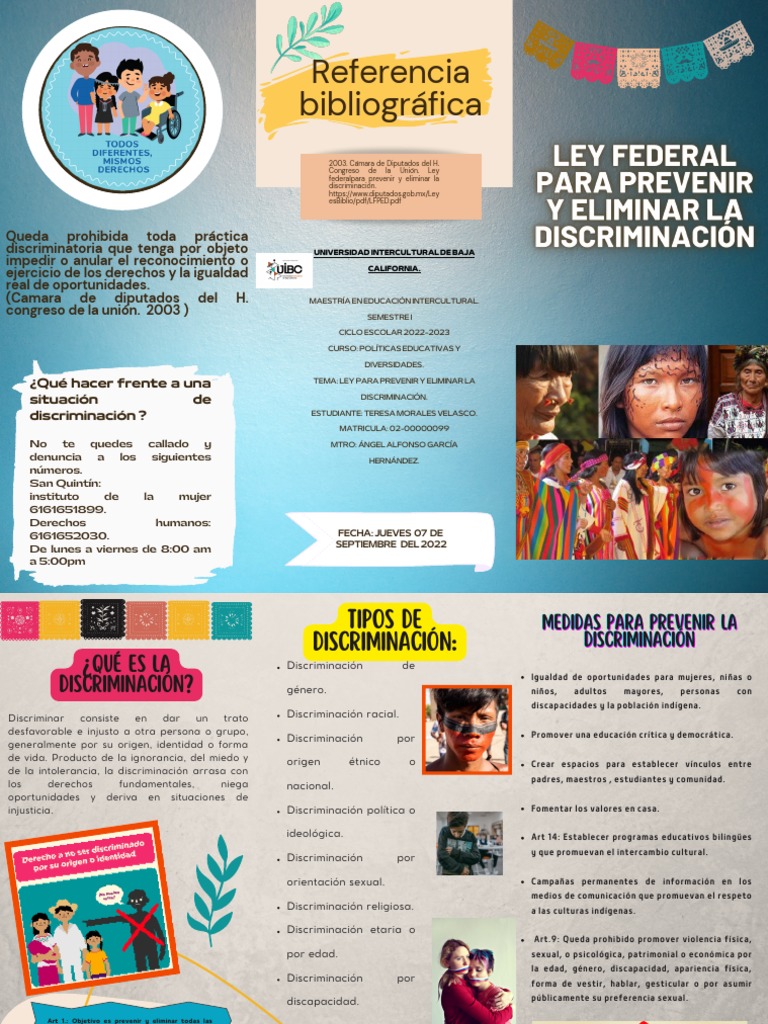 Tríptico sobre la Discriminación y Ley LFPED | PDF | Discriminación ...