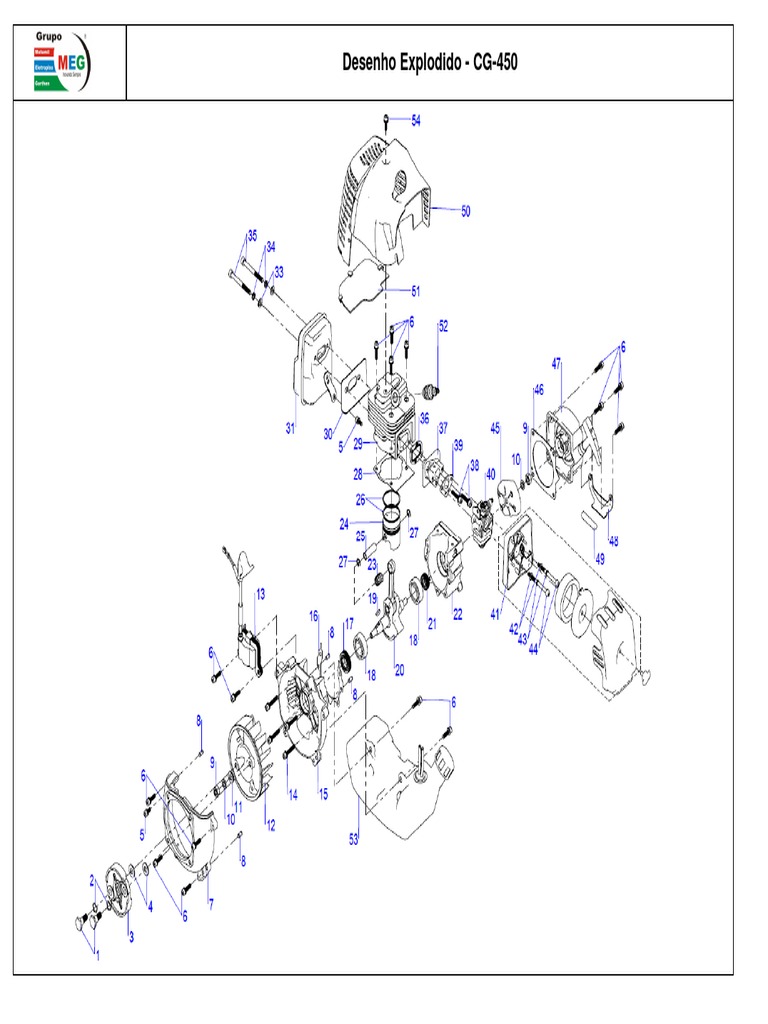 Roçadeira Garthen CG-450 - Lista de Peças | PDF | Pistão | Propulsão